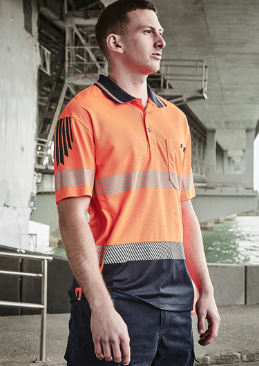 Syzmik Mens Hi Vis Tape Short Sleeve Polo ZH555