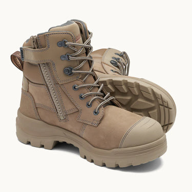 Blundstone RotoFlex 8063 Zip Sided Safety Boots Stone – Steel Toe