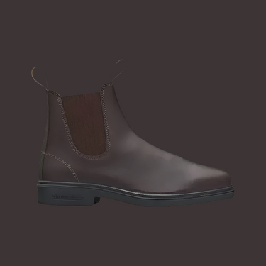 Brown Elastic Side Dress Boot — Full Grain Leather