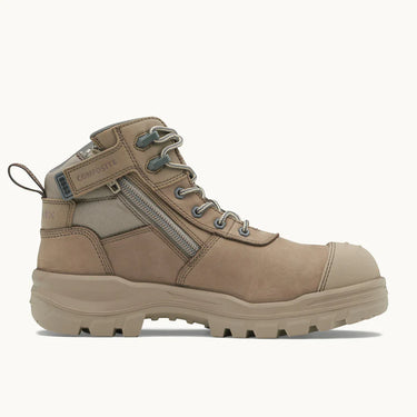 Blundstone RotoFlex 8553 Safety Boots – Stone Nubuck Zip‑Sided Composite Toe