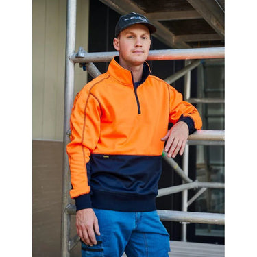 Bisley Hi Vis Fleece 1/4 Zip Pullover - BK6989