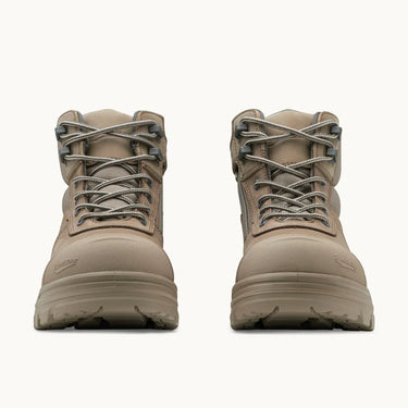 Blundstone RotoFlex 8553 Safety Boots – Stone Nubuck Zip‑Sided Composite Toe