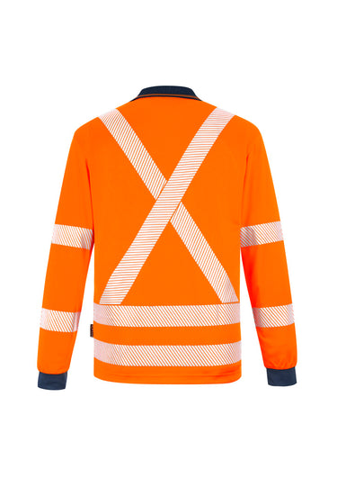 Syzmik Unisex Hi Vis X Back NSW Rail Long Sleeve Polo - ZH690