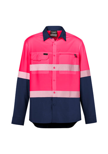 Syzmik Mens Hi Vis Outdoor Tape Long Sleeve Shirt - ZW470