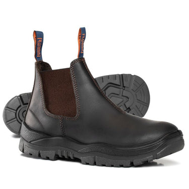 Mongrel 240090 Premium Elastic Sided Safety Boots Oil Kip – Steel Toe, ToughSider Sole