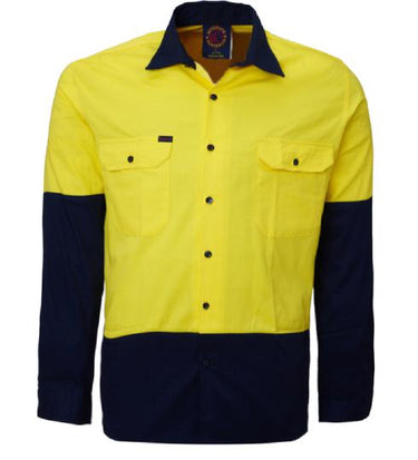 Ritemate Vented Open Front L/W L/S Shirt - RM107V2