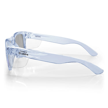Safestyle Fusions XL Blue Frame Mirrors Blue Polarised Safety Glasses – AS/NZS 1337.1 Certified