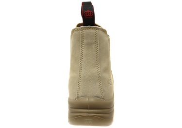 King Gee Flinders Suede Steel Cap Gusset Work Boot — Sand
